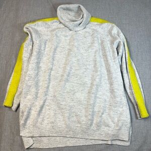 Apt. 9 Light Grey with Yellow Stripe Turtleneck Sweater Sz Xl